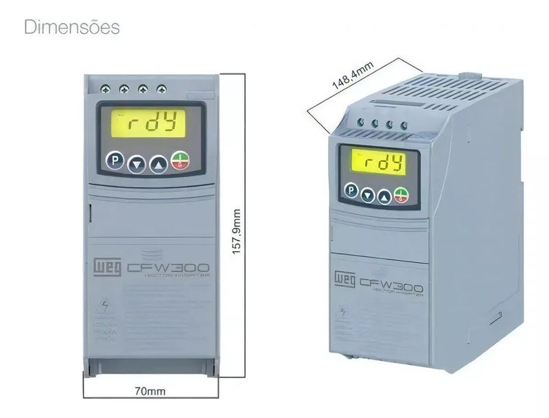 Inversor de frequência Weg Cfw300 1cv 220v 4.2A