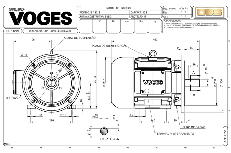 Motor IR3 Premium 10CV 2 Polos 3600 RPM 220/380-440V CARCAÇA 132S IP55 – MercoSul